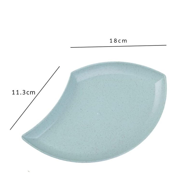 RoarCraft Wheat Straw Petal Dinnerware Set - Creative Plates for Snacks, Fruits, Desserts, Sauces, Candy, Ideal for Kitchens, Bakeries, and Elegant Serving Tray (Green, Set of 4, 18 x 11.3 x 2.5 CM) - Image 2