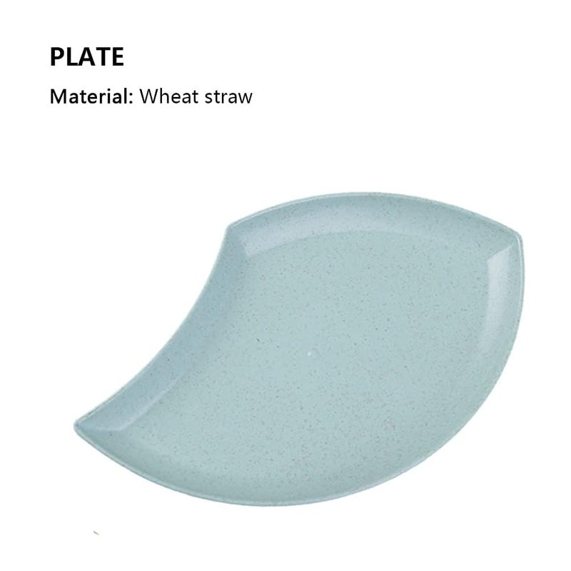 RoarCraft Wheat Straw Petal Dinnerware Set - Creative Plates for Snacks, Fruits, Desserts, Sauces, Candy, Ideal for Kitchens, Bakeries, and Elegant Serving Tray (Green, Set of 4, 18 x 11.3 x 2.5 CM) - Image 3