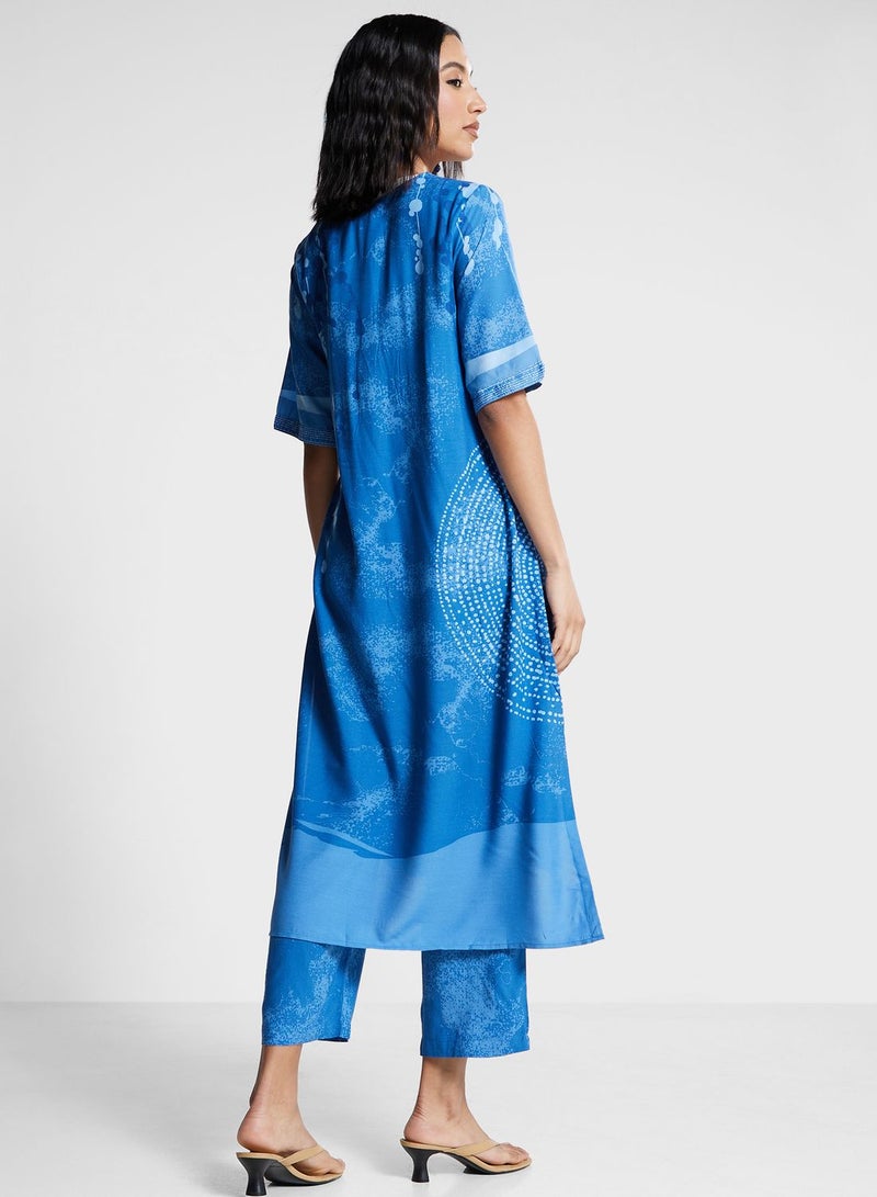 بيبا طقم مكون من بنطال وكورتي برقبة مستديرة - Image 2