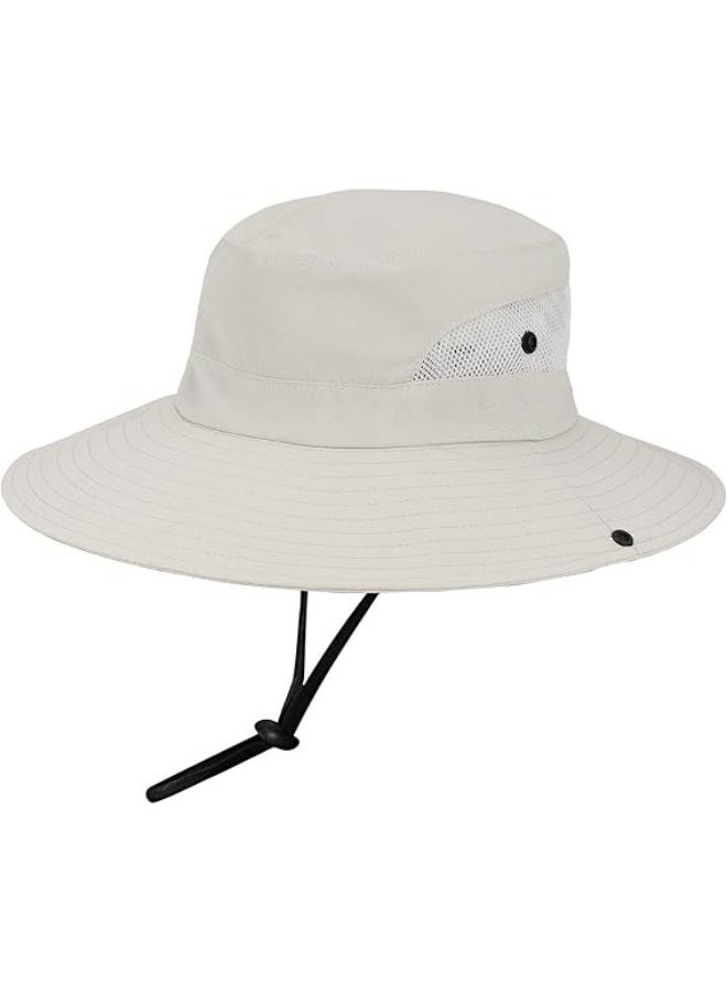 Damen Outdoor UV-Schutz Faltbare Sonnenhte Mesh Breiter Rand Strand Fischerhut mit Pferdeschwanzloch - Image 2