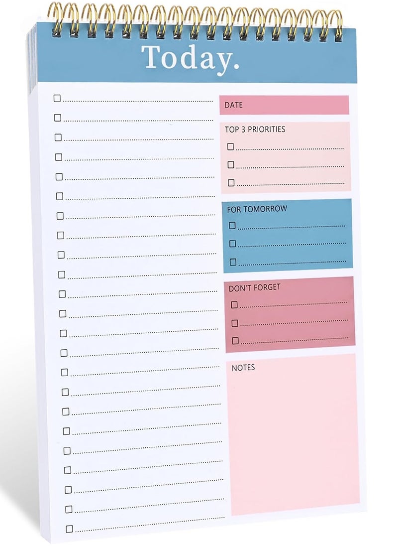 Generic - To Do List Notepad, 52 Sheets To Do List Notebook for Work, Twin-ring Spiral Bindling Undated Daily Planner Perfect for Enhanced Productivity and Goal Achievement - Image 1