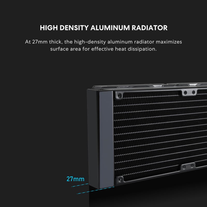 Lian Li GA II LITE 360mm AIO Liquid CPU Cooler | 3 x 120mm Performance FDB Fans, Daisy-Chain, Low Noise, All-in-One Water Cooling for Intel LGA1851/1700,AMD AM5/AM4 (GA2L36PB) - Image 3