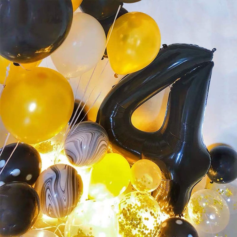 TONIFUL 40 Inch Black Large Numbers 0-9,Number 0 Digital 0 Helium Balloons,Foil Mylar Big Number Balloons for 2026 Graduation New Year Eve Birthday Party supplies Decorations - Image 3