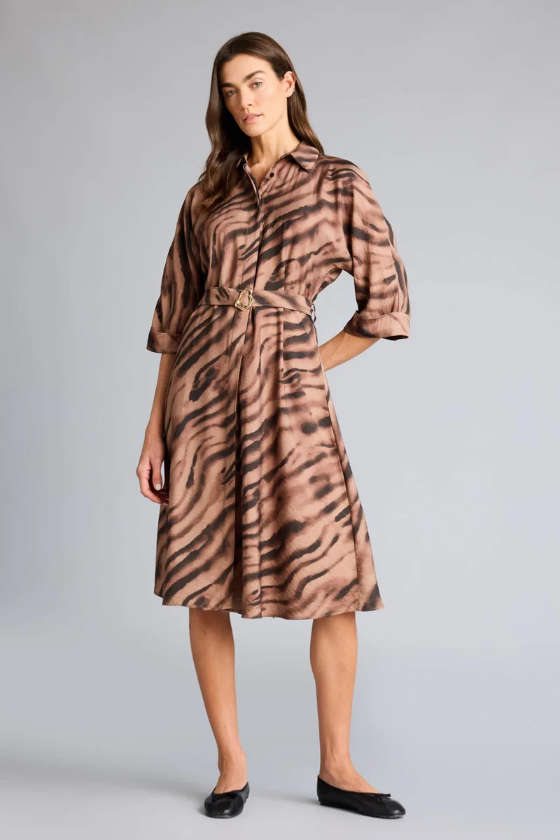 DeFacto Shirt Collar Double Sleeves Dress