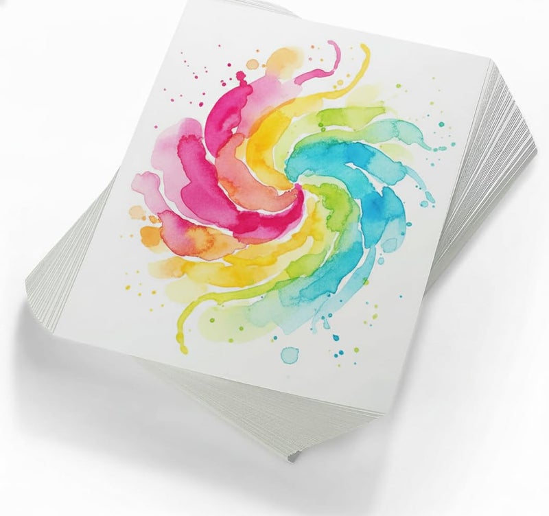 ASHBY 200 Sheets (8.5"" x11) - Premium Watercolor Paper - 220 GSM - Loose White Sheets - Ideal for Water Coloring, Sketching, Drawing, Craft, Art & Mixed Media. Bulk Pack of Paint Paper - Image 2