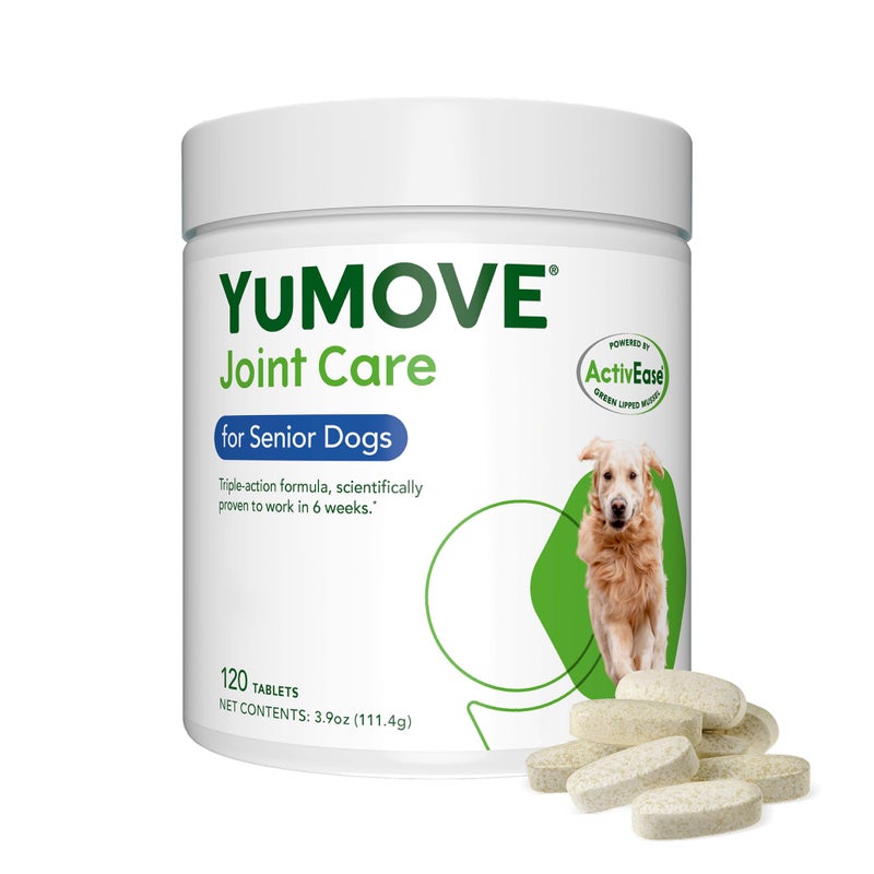 Yumove Hip & Joint Supplement for Dogs - with Glucosamine Chondroitin, Omega 3, Hyaluronic Acid, Green Lipped Mussel & Fish Oil for Dogs - Senior Dog Joint Supplement (120ct Chewable Tablets) - Image 1