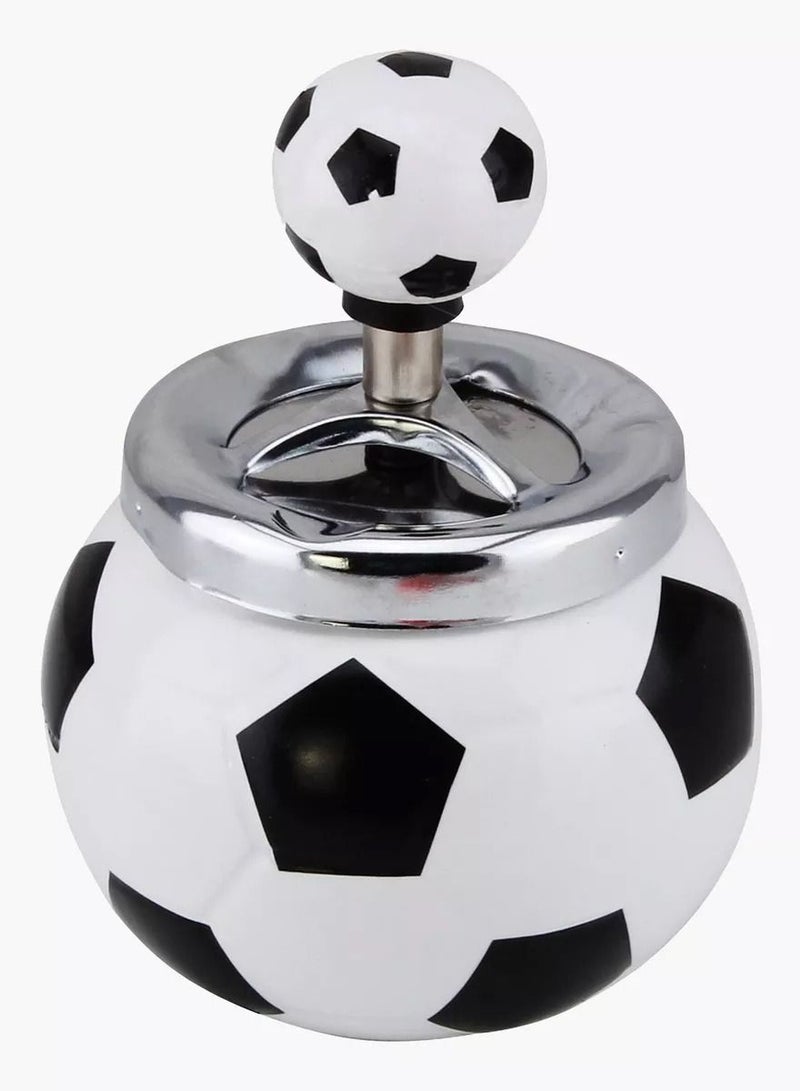 Home Multifunction Football Design Ceramic Push Type Ashtray - Image 1