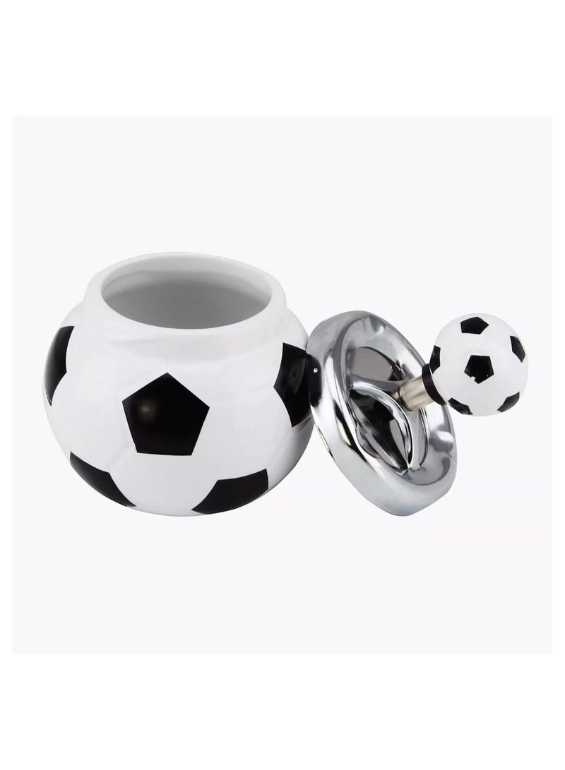 Home Multifunction Football Design Ceramic Push Type Ashtray - Image 2