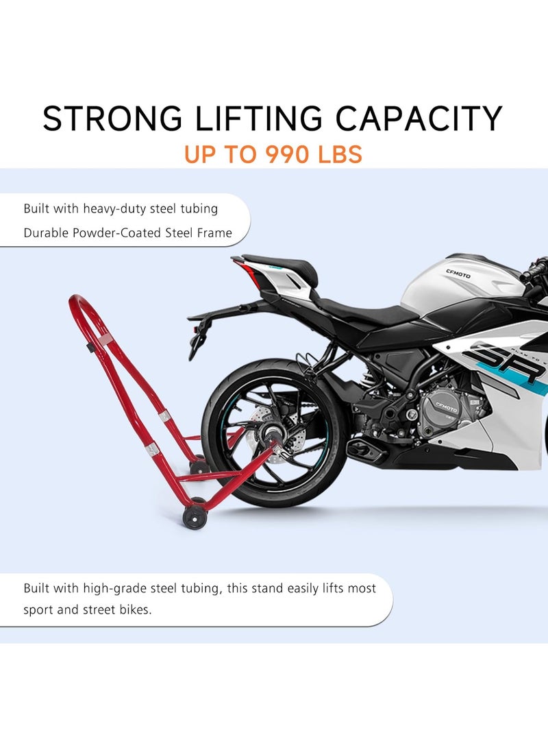 Soofam Motorcycle Stand Lift - 900 LBS Front & Rear Combo Universal Motorcycle Stands,Dirt Bike Stand Compatible With Sport Bike Most Y aMaha H onda K awasaki S uzuki Motorcycles,Red - Image 4