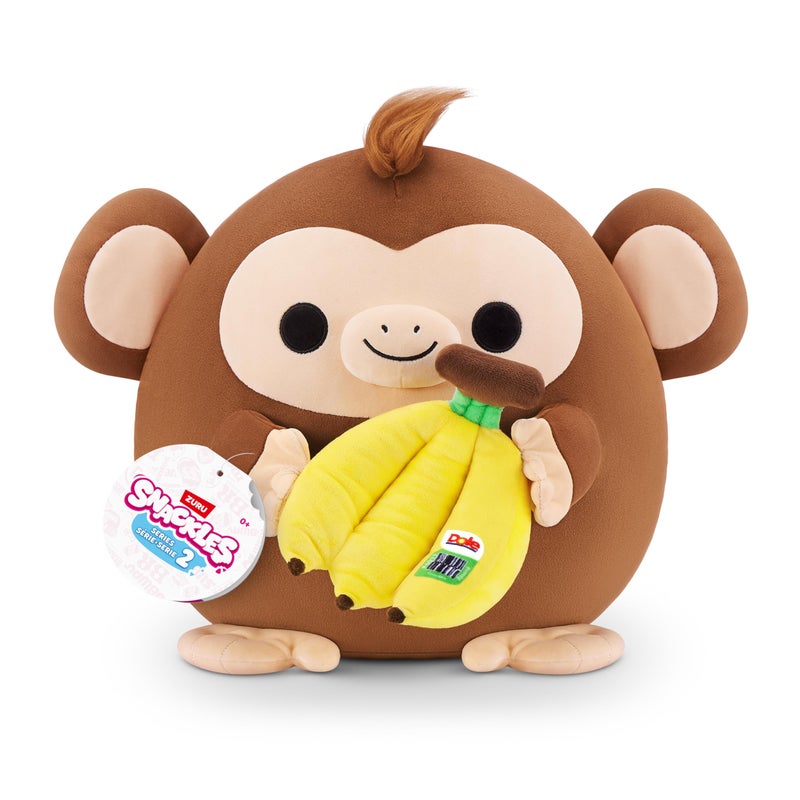 Snackles Series 2 Monkey Dole 16 Inch Plush by ZURU Ultra Soft Plush Collectible Plush with Real Licensed Brands Stuffed Animal Giftable - Image 2