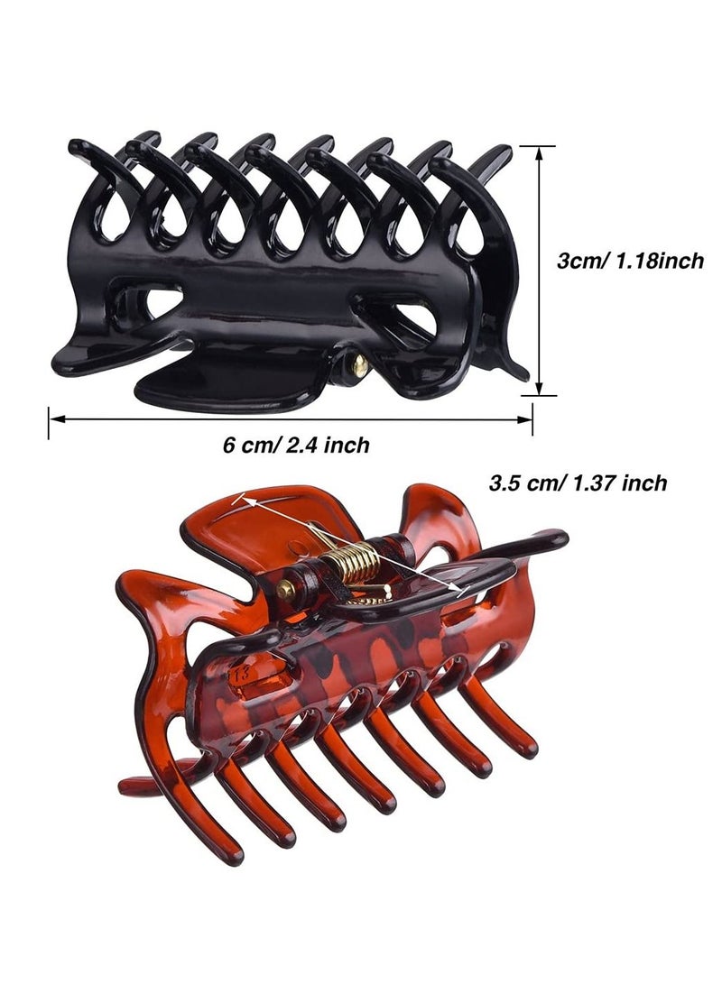 سيوسي 6 قطع مشابك شعر بلاستيكية ، مشابك شعر للنساء ، مشابك شعر للنساء إكسسوارات شعر ، مشبك مخلب للشعر الكثيف - Image 3
