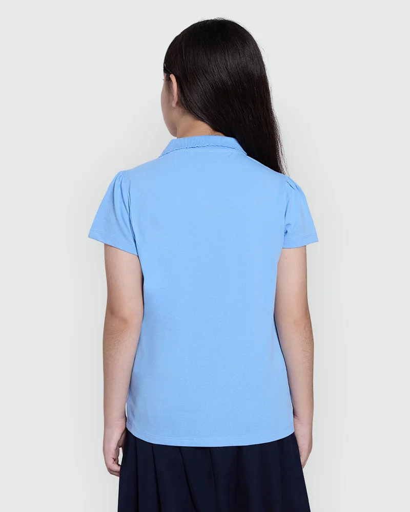 Ovs Short Sleeve Polo For Girls In Placid Blue – OVS