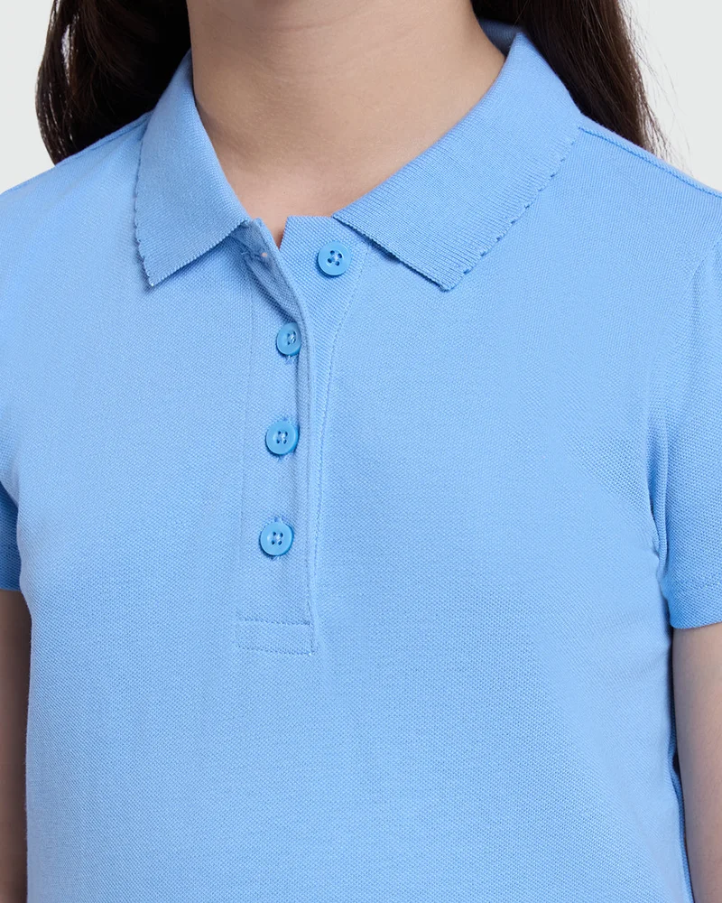 Ovs Short Sleeve Polo For Girls In Placid Blue – OVS