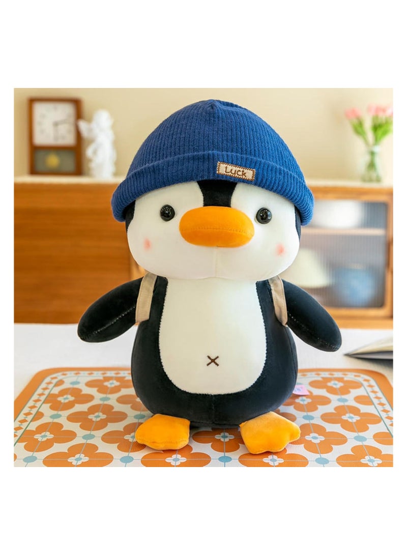 SOLARAE دمية بطريق محشوة 9 بوصات - حيوانات محشوة بطريق ناعمة ولطيفة للسفر مع قبعة وحقائب ظهر، دمية محشوة للأولاد والبنات - Image 2