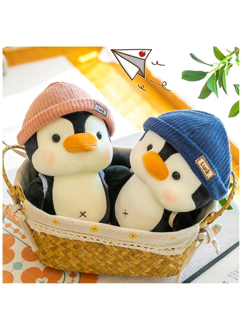 SOLARAE دمية بطريق محشوة 9 بوصات - حيوانات محشوة بطريق ناعمة ولطيفة للسفر مع قبعة وحقائب ظهر، دمية محشوة للأولاد والبنات - Image 5