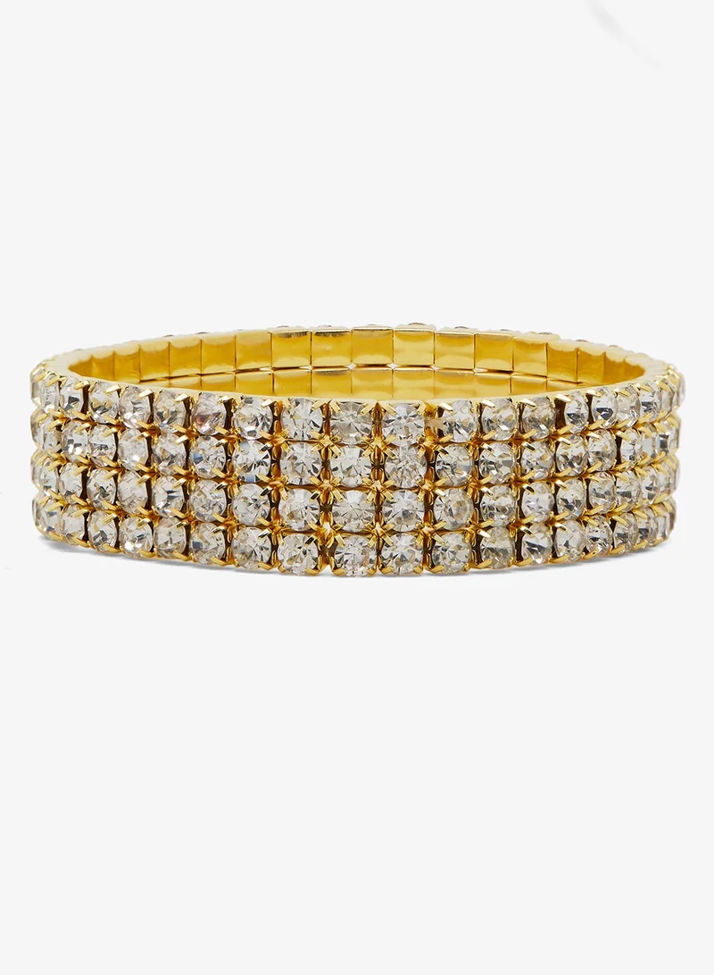 Khizana Gold Gold Multilayered Tennis Bracelet for Women | Best Price UAE