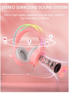 onikuma Gaming Headset With Mic Lightweight Headphones Rgb Aluminum Frame Noise Reduction Surround Sound Compatible PS4 PS5 Xbox One PC Mobile Phone  - Image 4