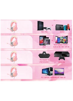 onikuma Gaming Headset With Mic Lightweight Headphones Rgb Aluminum Frame Noise Reduction Surround Sound Compatible PS4 PS5 Xbox One PC Mobile Phone  - Image 5