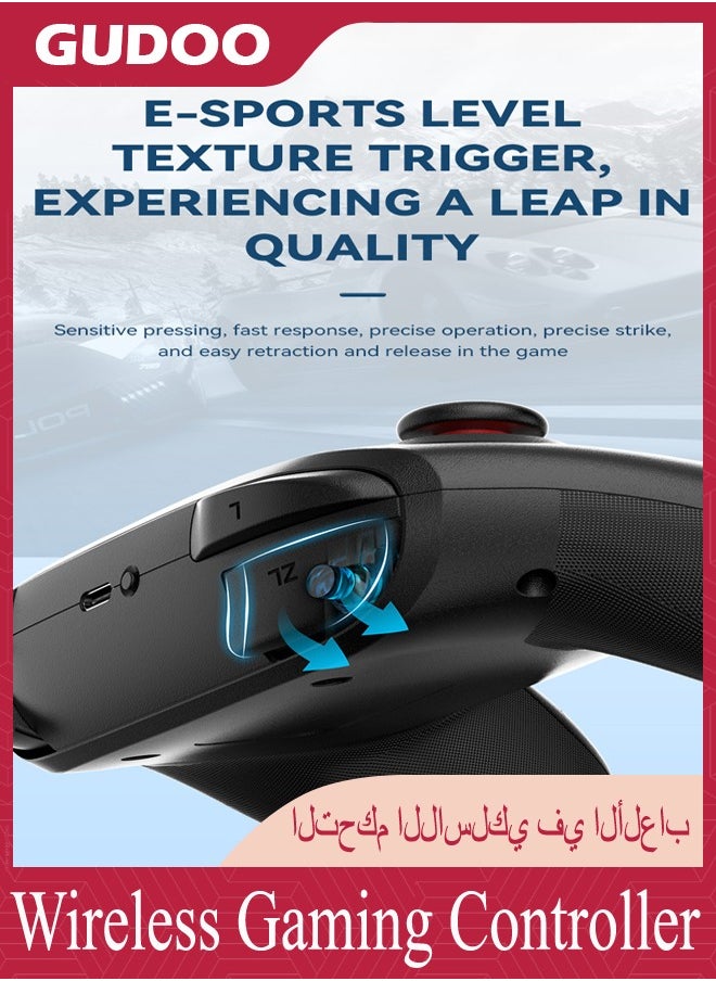 ماركة غير محددة - وحدة تحكم ألعاب لاسلكية 2.4G مع محرك اهتزاز مزدوج، عصا التحكم ولوحة ألعاب بأربعة أزرار قابلة للتخصيص، وحدة تحكم مزودة بقاعدة شحن متوافقة مع أجهزة الكمبيوتر الشخصي وأندرويد وستيم ديك وأبل. - Image 1