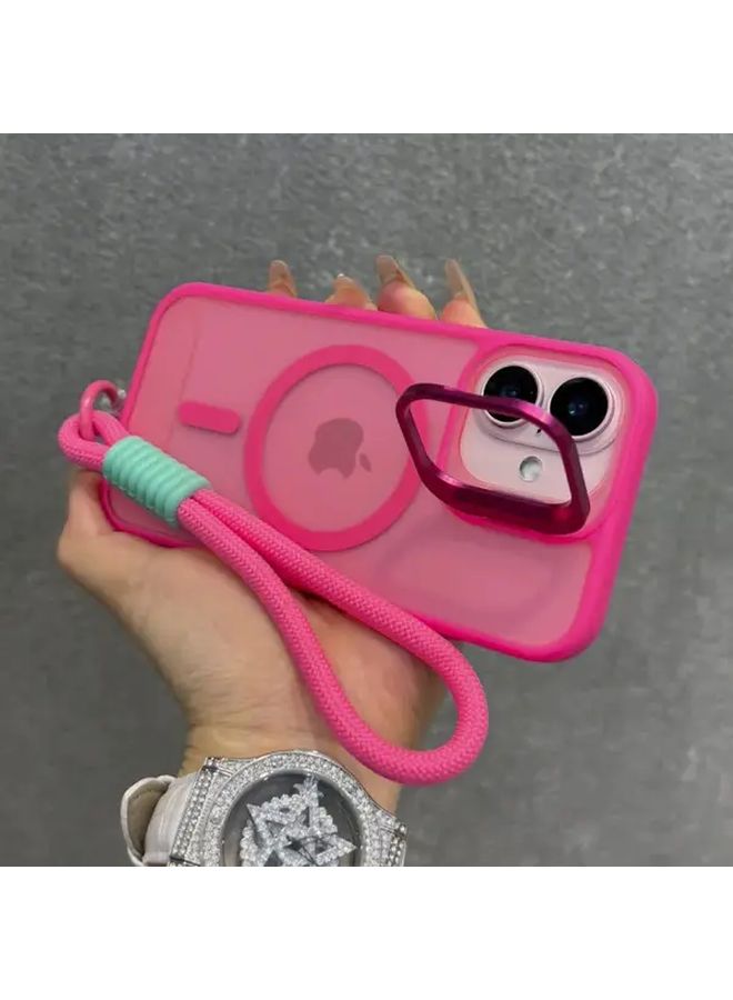 غطاء هاتف بنفسجي للشحن اللاسلكي مخصص لـ iPhone 15 Plus مع حزام - Image 2