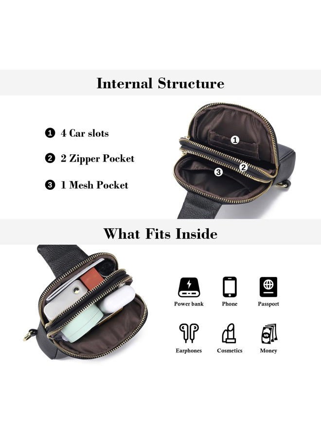 INICAT Travel Small Crossbody Sling Bags Valentines Day Gifts Women Her Cross Body Purses Vegan Leather Birthday, Black, Small, Casual - Image 5