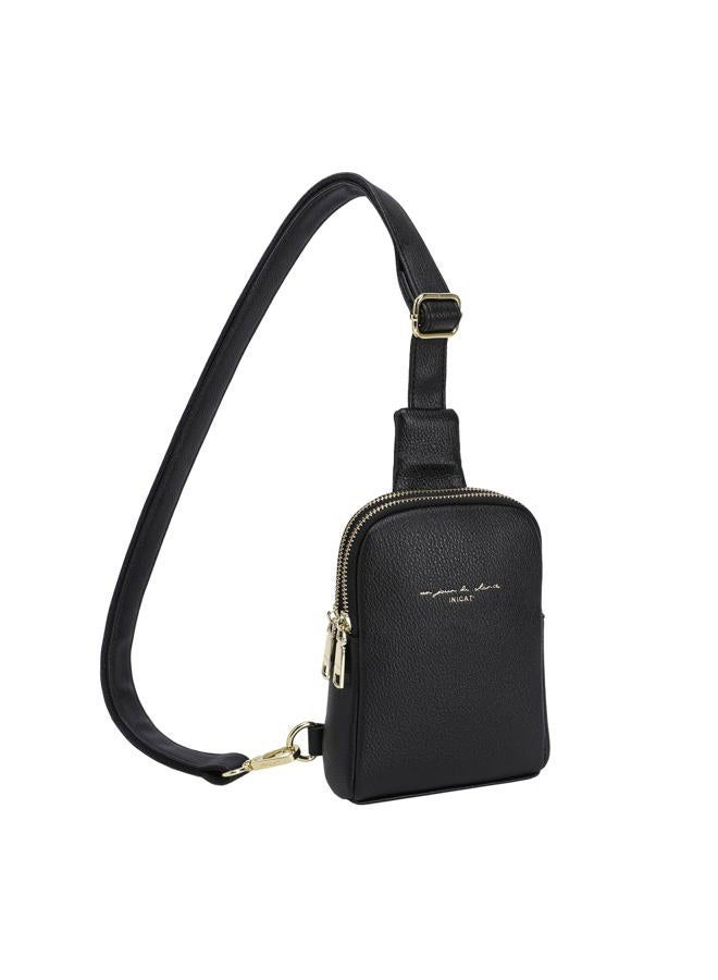 INICAT Travel Small Crossbody Sling Bags Valentines Day Gifts Women Her Cross Body Purses Vegan Leather Birthday, Black, Small, Casual - Image 1