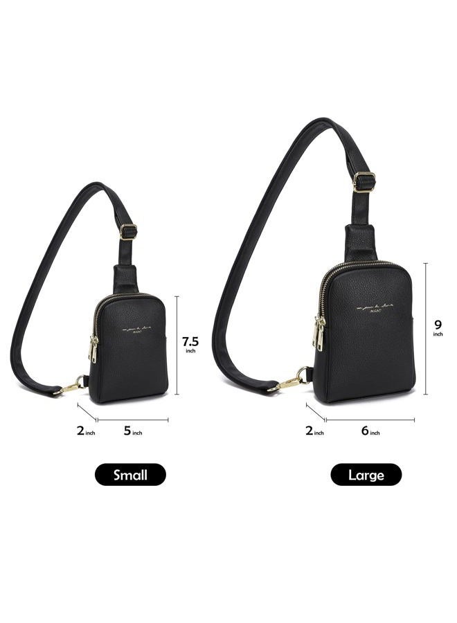 INICAT Travel Small Crossbody Sling Bags Valentines Day Gifts Women Her Cross Body Purses Vegan Leather Birthday, Black, Small, Casual - Image 3