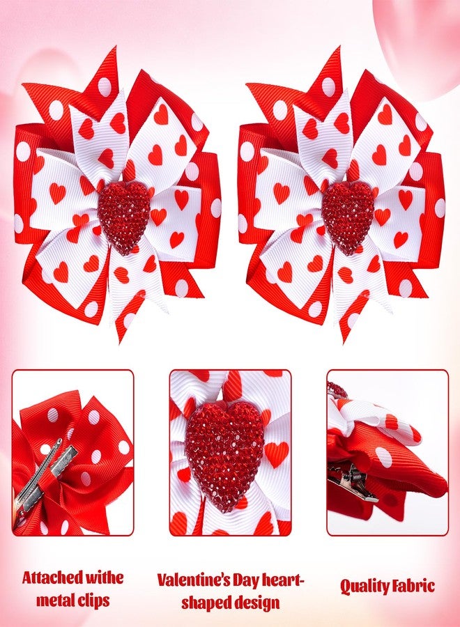 phnydreg 4Pcs Love Heart Hair Clips for Girls Red Heart Hair Bows Valentine’s Day Hair Accessories for Toddler Girls Valentines Birthday Gift - Image 3