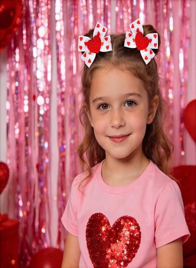 phnydreg 4Pcs Love Heart Hair Clips for Girls Red Heart Hair Bows Valentine’s Day Hair Accessories for Toddler Girls Valentines Birthday Gift - Image 5