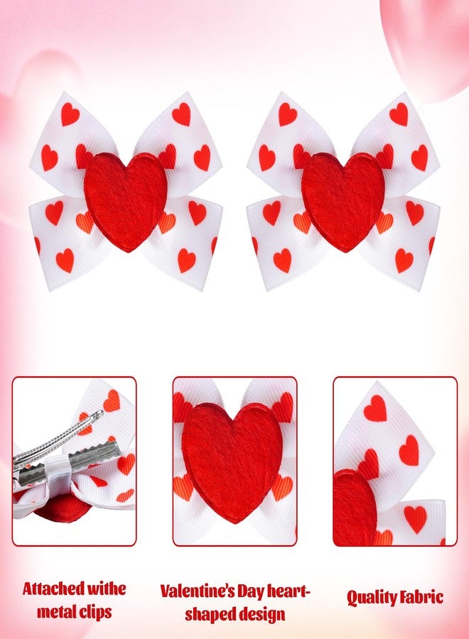 phnydreg 4Pcs Love Heart Hair Clips for Girls Red Heart Hair Bows Valentine’s Day Hair Accessories for Toddler Girls Valentines Birthday Gift - Image 4