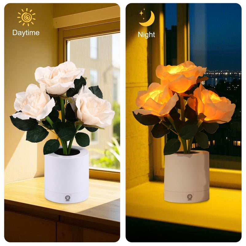 WSYEAR Forever Yellow Rose Flower Lamp Touch Lamp Valentines Day Birthday Gifts for Women Her Wife Girlfriend Daughter, Dimmable Rose Lamp Decor for Bedroom - Image 4