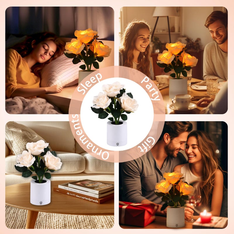 WSYEAR Forever Yellow Rose Flower Lamp Touch Lamp Valentines Day Birthday Gifts for Women Her Wife Girlfriend Daughter, Dimmable Rose Lamp Decor for Bedroom - Image 5