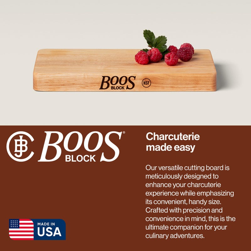 John Boos Chop-N-Slice Series Rectangular Wooden Maple Cutting Board 10â€x5â€ â€“ 1â€ Thick, 1.4-lb Reversible Butcher Block with Eased Corners & Edge-Grain â€“ Made in the USA - Image 4