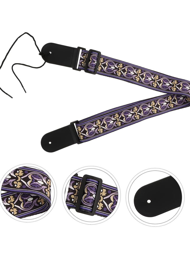 GGOOT 1Pc guitar strap tool belt accessories electric guitar accessories adjustable strap fashion harness senior sash Guitar Shoulder Strap instrument Acoustic guitar Polyester purple - Image 4