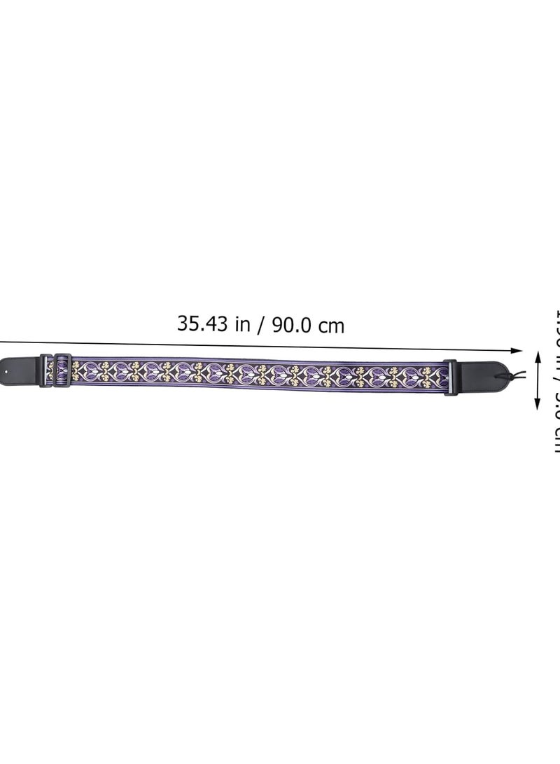 GGOOT 1Pc guitar strap tool belt accessories electric guitar accessories adjustable strap fashion harness senior sash Guitar Shoulder Strap instrument Acoustic guitar Polyester purple - Image 3
