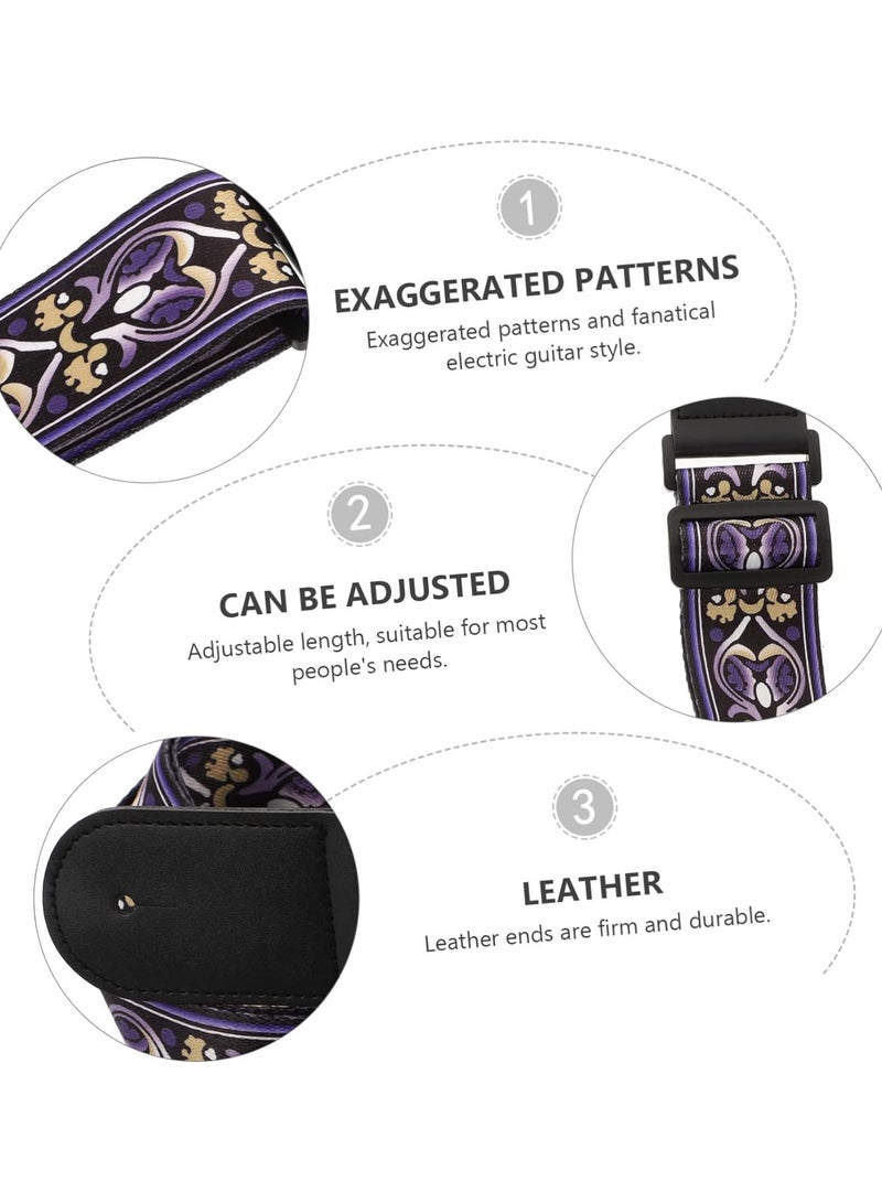 GGOOT 1Pc guitar strap tool belt accessories electric guitar accessories adjustable strap fashion harness senior sash Guitar Shoulder Strap instrument Acoustic guitar Polyester purple - Image 2