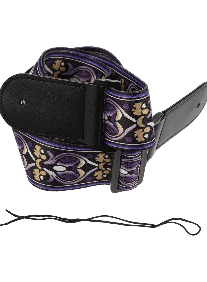 GGOOT 1Pc guitar strap tool belt accessories electric guitar accessories adjustable strap fashion harness senior sash Guitar Shoulder Strap instrument Acoustic guitar Polyester purple - Image 1