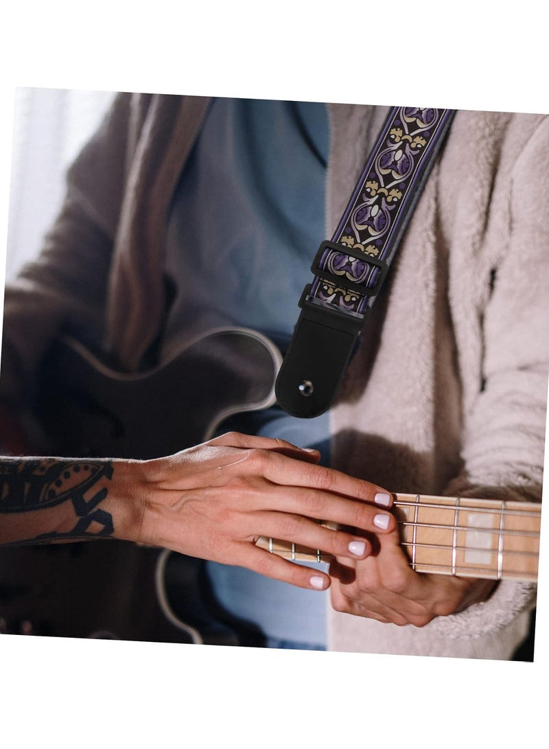 GGOOT 1Pc guitar strap tool belt accessories electric guitar accessories adjustable strap fashion harness senior sash Guitar Shoulder Strap instrument Acoustic guitar Polyester purple - Image 5
