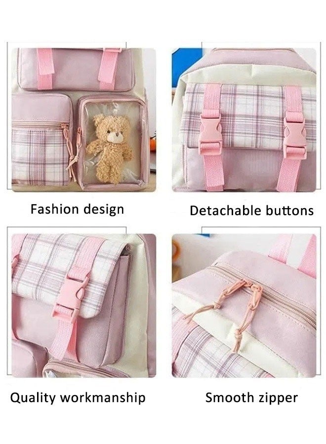 Reelyo School Bag Set with Shoulder Bag, Carrying Handbag, Rucksack and Pen Pouch 4 in 1 Waterproof Lightweight School Bag Set Large Capacity Teenage School Bag Suitable for Multiple Scenarios For Boys Girls 4 Pcs - Image 3