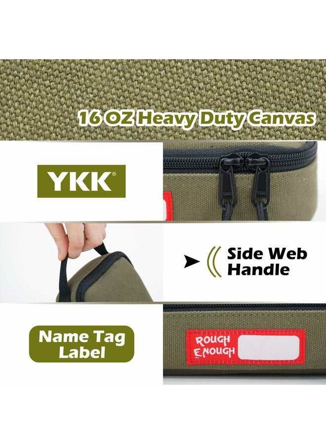 RE ROUGH ENOUGH Small Tool Bag Pouch Canvas Large Pencil Case Box for Boys Men EDC Organizer Storage for Accessories with Zipper Handle - Image 4