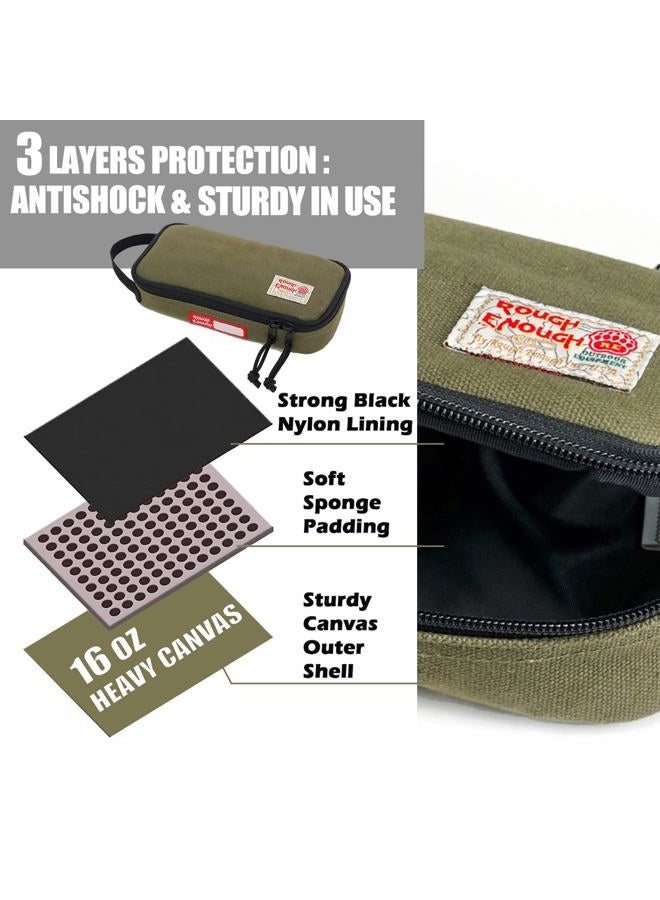 RE ROUGH ENOUGH Small Tool Bag Pouch Canvas Large Pencil Case Box for Boys Men EDC Organizer Storage for Accessories with Zipper Handle - Image 3