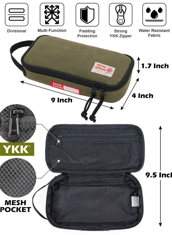 RE ROUGH ENOUGH Small Tool Bag Pouch Canvas Large Pencil Case Box for Boys Men EDC Organizer Storage for Accessories with Zipper Handle - Image 5