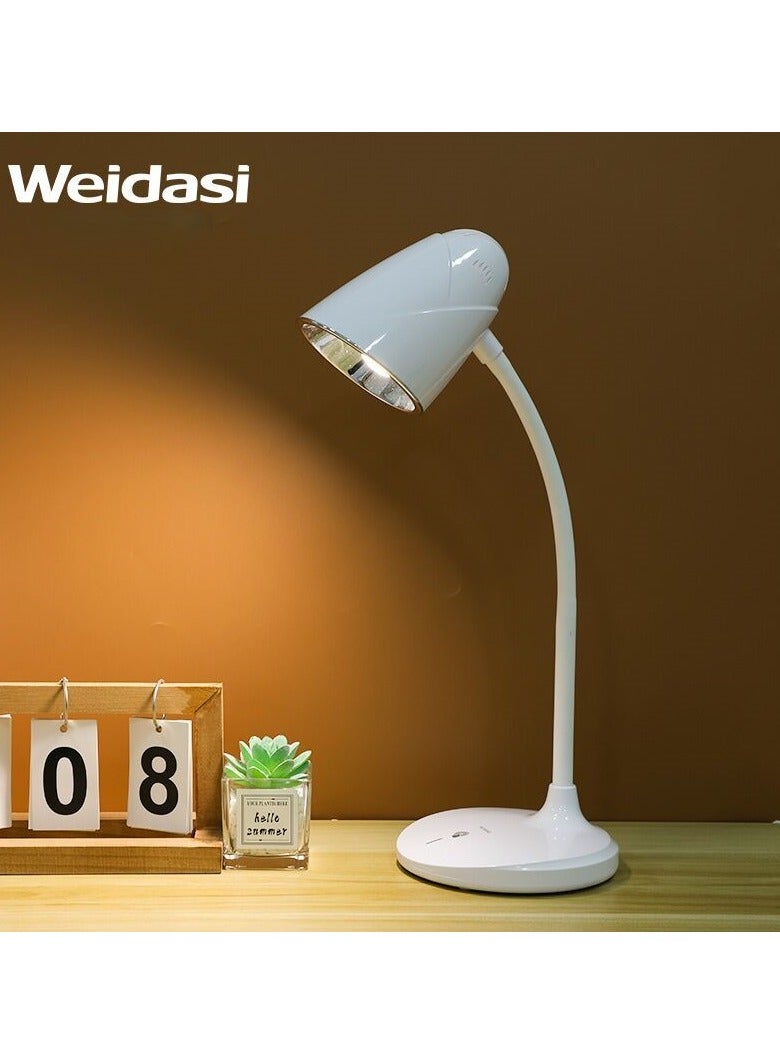 WEIDASI Rechargeable Desk Lamp, 2400mAh, 3 Light Modes, Touch Control, Adjustable Brightness, Soft Eye-Friendly Light, Energy Saving, USB Type-C, Table Lamp with Adjustable Arm - Image 1