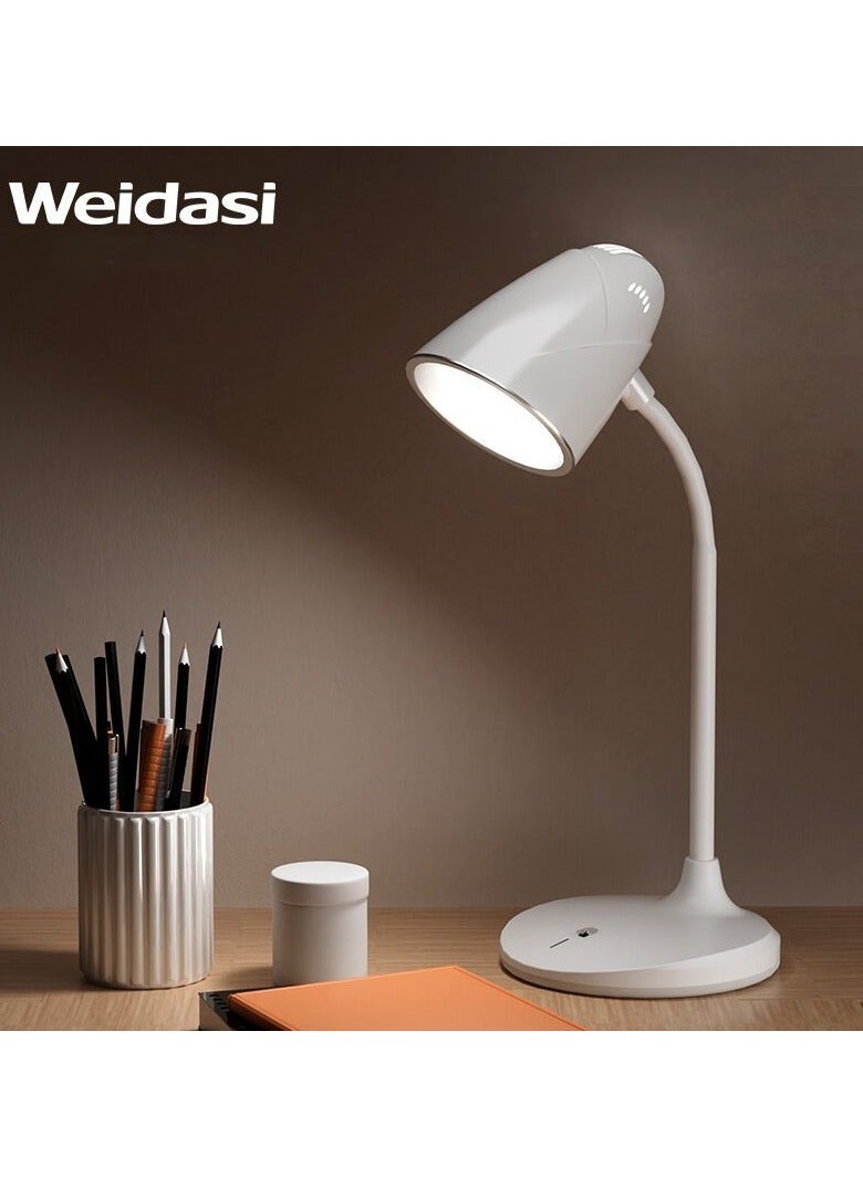 WEIDASI Rechargeable Desk Lamp, 2400mAh, 3 Light Modes, Touch Control, Adjustable Brightness, Soft Eye-Friendly Light, Energy Saving, USB Type-C, Table Lamp with Adjustable Arm - Image 2