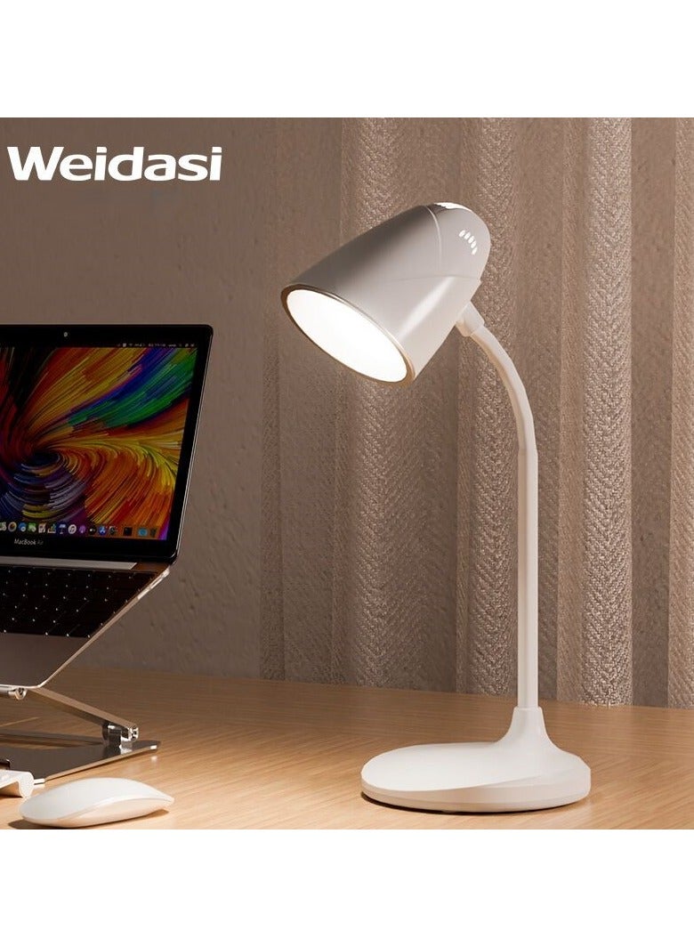 WEIDASI Rechargeable Desk Lamp, 2400mAh, 3 Light Modes, Touch Control, Adjustable Brightness, Soft Eye-Friendly Light, Energy Saving, USB Type-C, Table Lamp with Adjustable Arm - Image 3