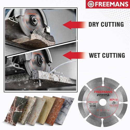 FREEMANS MC110 Power Diamond Saw Blade/Cutting Wheel - 4 Inch 110mm x 10T Use For Marble Cutting || Stone Cutting, Cutting Concrete, Asphalt, Bricks etc (Pack of 20) - Image 5