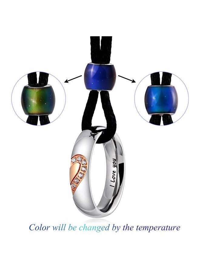 Aienid Couple Pendant Necklace for Him and Her Stainless Steel I Love You Necklace Set for Women Men Wedding - Image 4