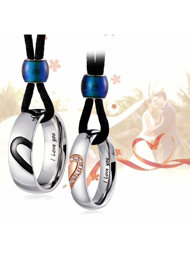Aienid Couple Pendant Necklace for Him and Her Stainless Steel I Love You Necklace Set for Women Men Wedding - Image 5