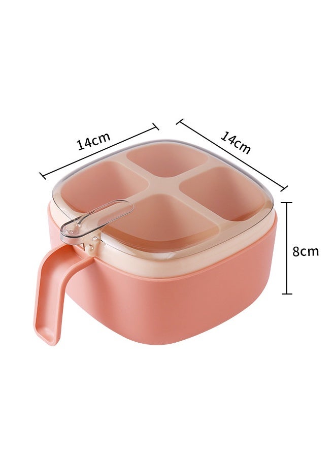 1 حاوية تخزين مطبخ صندوق توابل لشاكر السكر بالملح والتوابل مع غطاء وملعقة ، مستلزمات المطبخ ، وعاء الفلفل ، شاكر الملح (أبيض) - Image 2