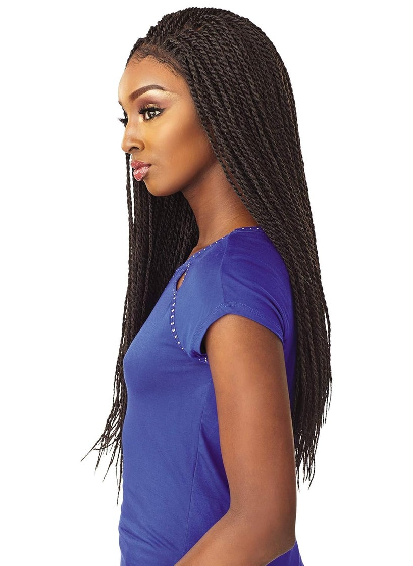 Sensationnel Sensationnel Cloud9 4X4 Braided Wig  Senegal Twist Hand Tied Swiss Lace Braided Wig With Large Parting Area 1B OFFBLACK  - Image 5